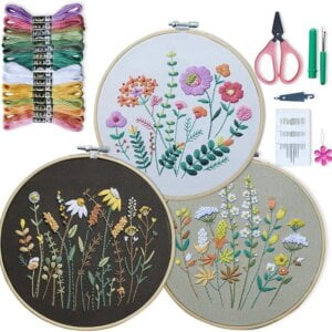 3 Sets Embroidery kit for Beginners