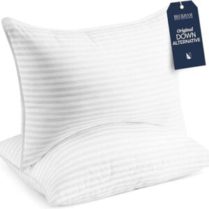 Beckham Hotel Collection Bed Pillows Standard Size Set of 2 - Down Alternative Gel Cooling Pillow