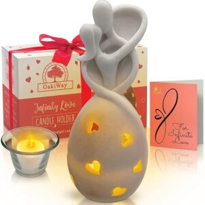 Infinity Love Candle Holder Statue With Flickering LED