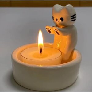 Kitten Handmade Ceramic Candle Holder