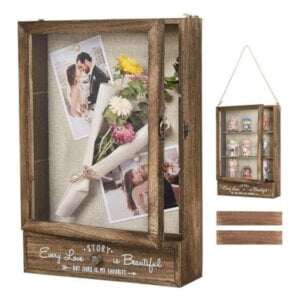 AW BRIDAL 11X16 Large Shadow Box Picture Frame with Removable Shelves and Drawers