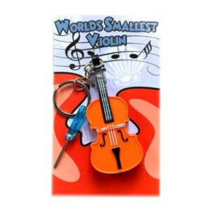 World's Smallest Violin Toy Keychain with Playable Sad Music